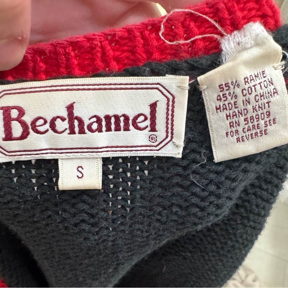 Bechamel Vintage Christmas Vest Gingerbread Men Red Black Green Knit Sweater - Picture 7 of 7